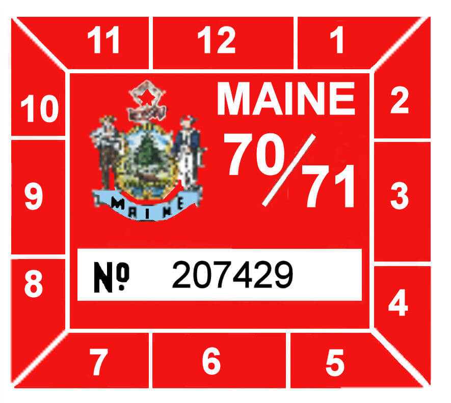 (image for) 1970-71 Maine INSPECTION sticker